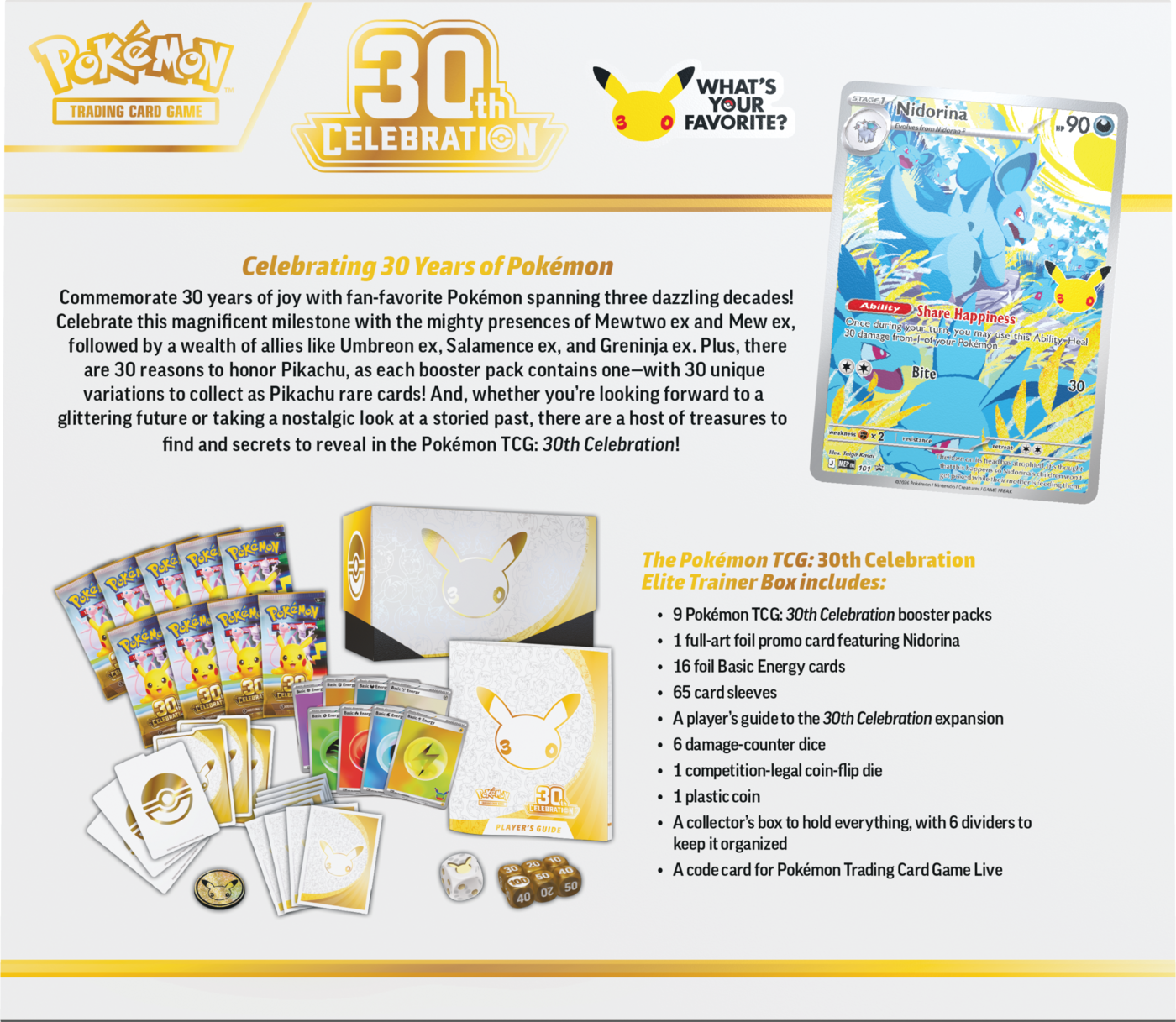 Pokémon TCG: 30th Celebration - Elite Trainer Box (limit 4 sztuk) (2)
